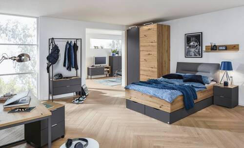 HIGHBOARD  in 80/138/42 cm  - Alufarben/Graphitfarben, Design, Holzwerkstoff/Metall (80/138/42cm) - Stylife