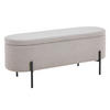 HOCKERBANK Bouclé Taupe  - Taupe/Schwarz, MODERN, Textil/Metall (110/44/40cm) - Livetastic
