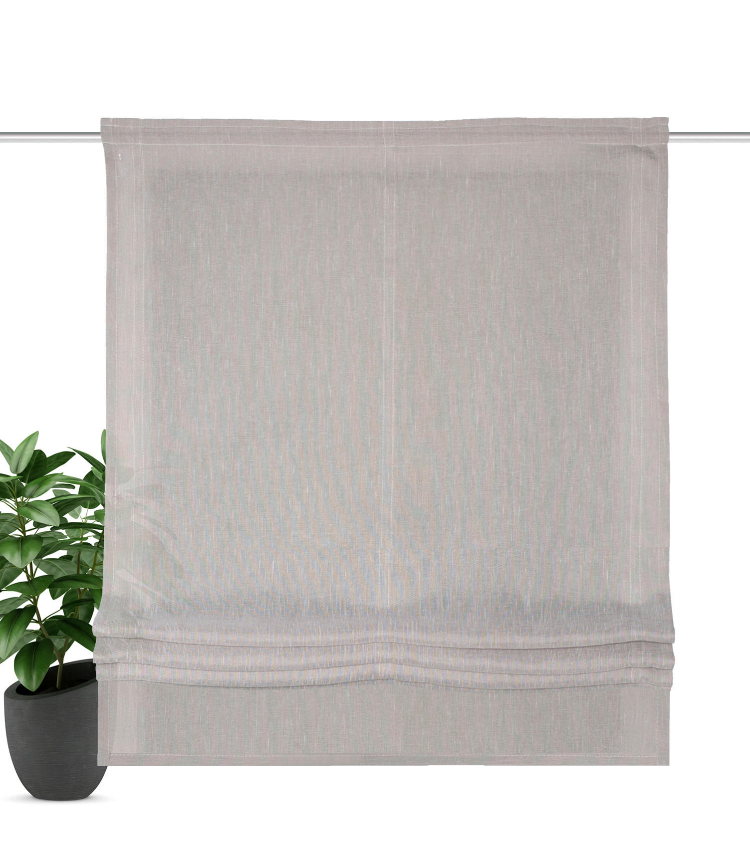 Thumbnail - Raffrollo Tirian, Taupe, Textil, Uni, 80 cm, Oeko-Tex® Standard 100, Länge universell einstellbar, Wohntextilien, Rollos...