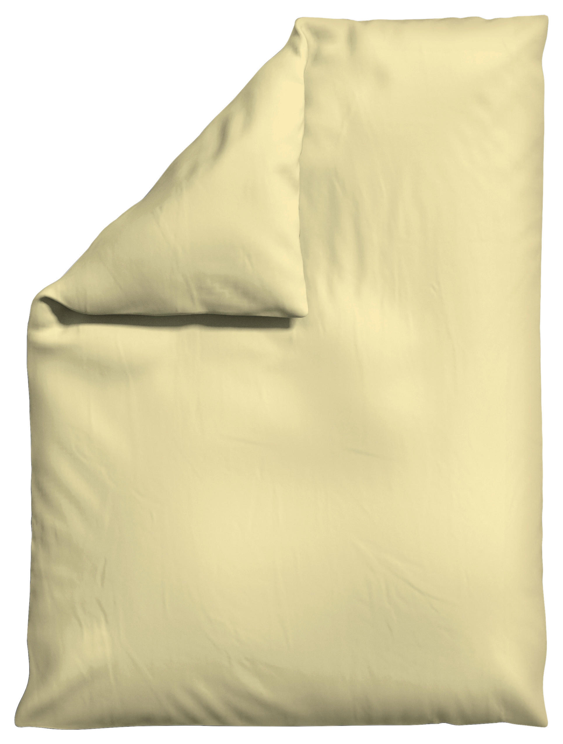 Schlafgut Bettdeckenbezug Woven Satin Gelb 155x220 cm