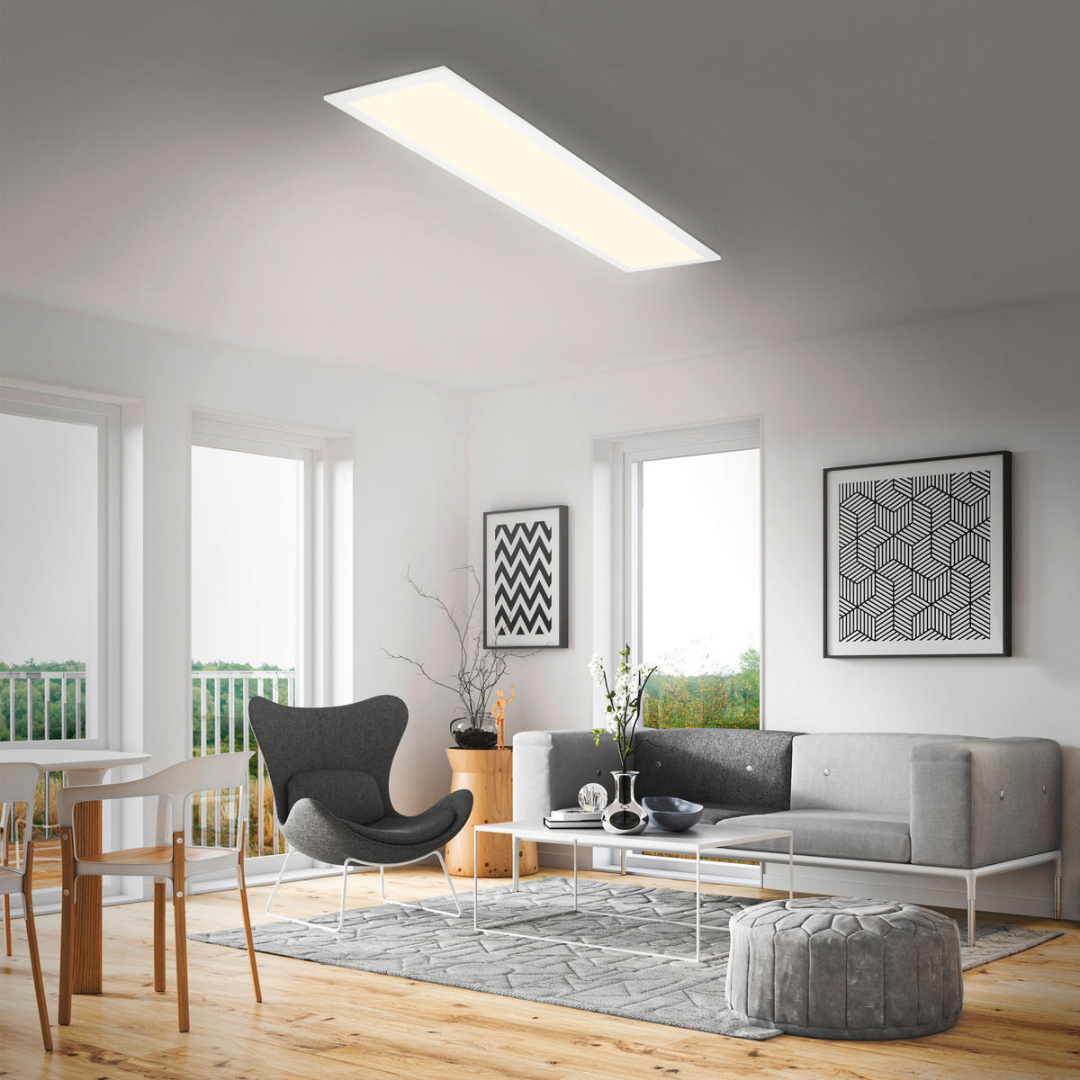 LED PANEL - bela, Trendi, plastika (78/18/6,5cm)