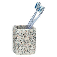 ZAHNPUTZBECHER  - Beige/Weiß, Basics, Kunststoff (1/1cm) - Wenko