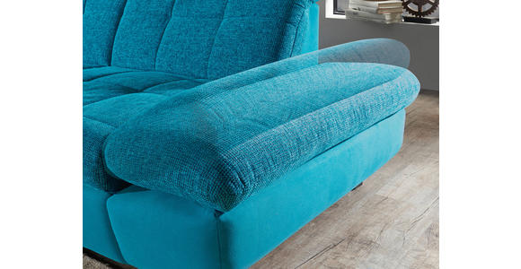 ECKSOFA in Mikrofaser Türkis  - Türkis/Schwarz, Design, Textil/Metall (204/341cm) - Xora