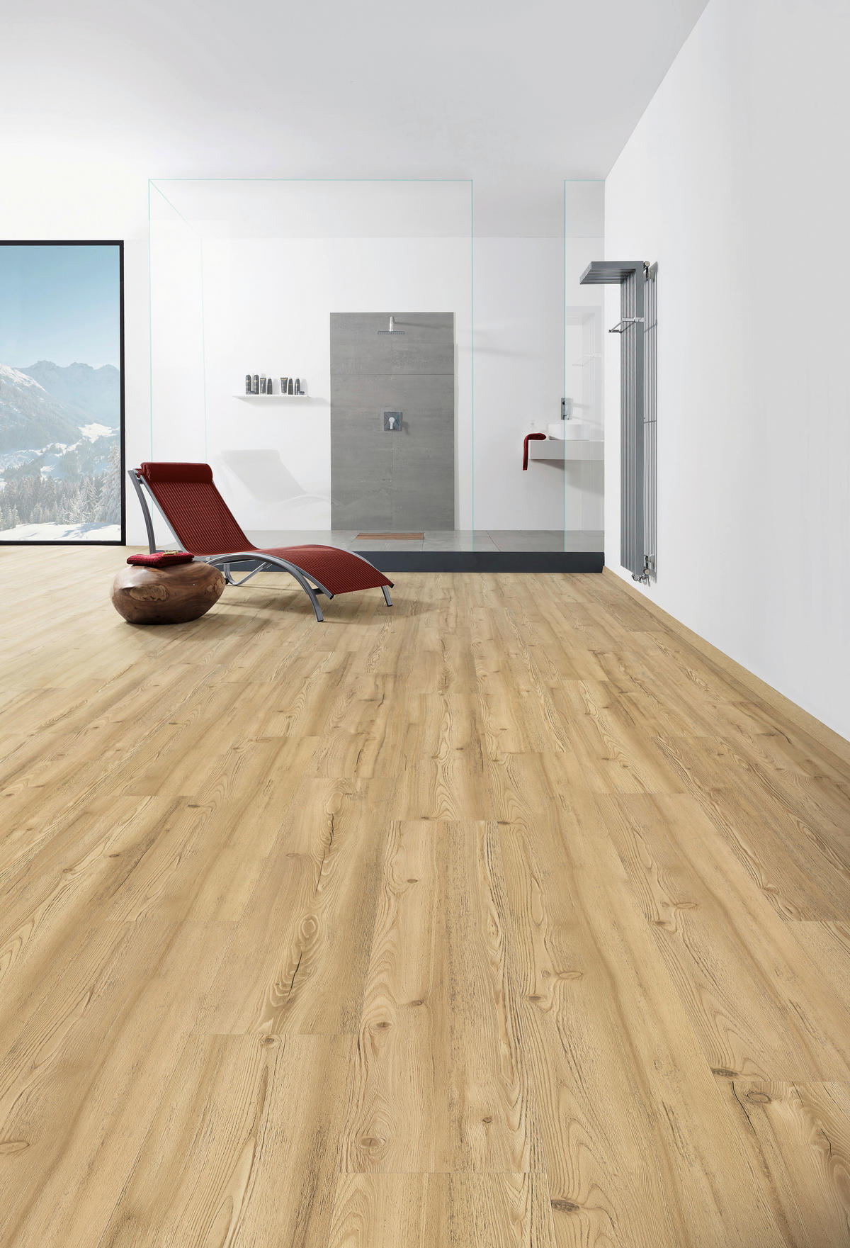 DESIGNBODEN Hydrostar Lärche Lugano puro  per  m² - Lärchefarben, Basics, Holzwerkstoff (128.2/23.5/0.65cm) - Haro