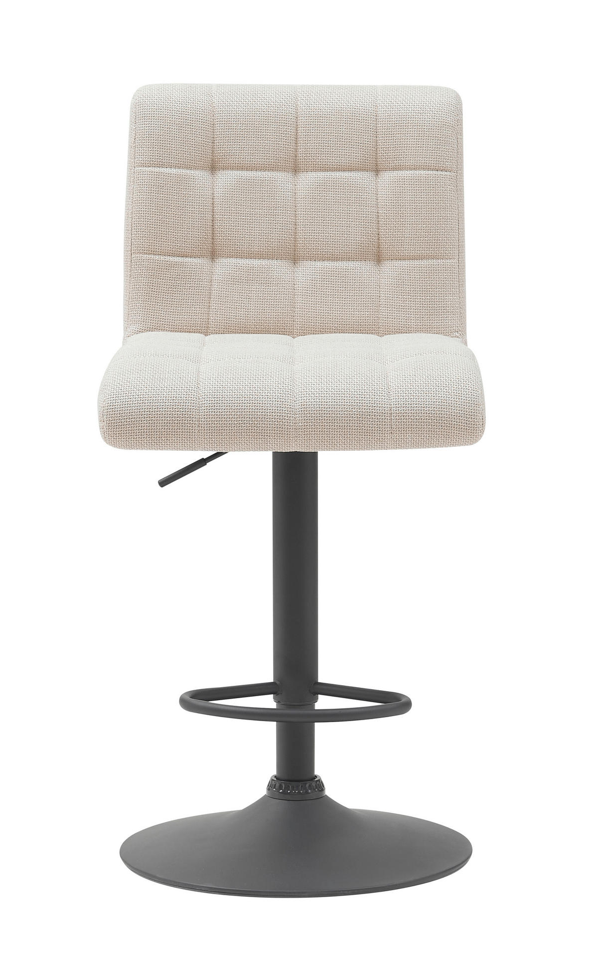 BARHOCKER-SET Webstoff, Mikrofaser Beige Stahl erweiterbar, Sitzfläche 360° drehbar  - Beige/Schwarz, MODERN, Textil/Metall (47/93-114/57cm) - MID.YOU