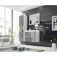 BADEZIMMER 4-teilig  in 90 cm  - Weiß/Grau, LIFESTYLE, Holzwerkstoff/Metall (90cm) - P & B