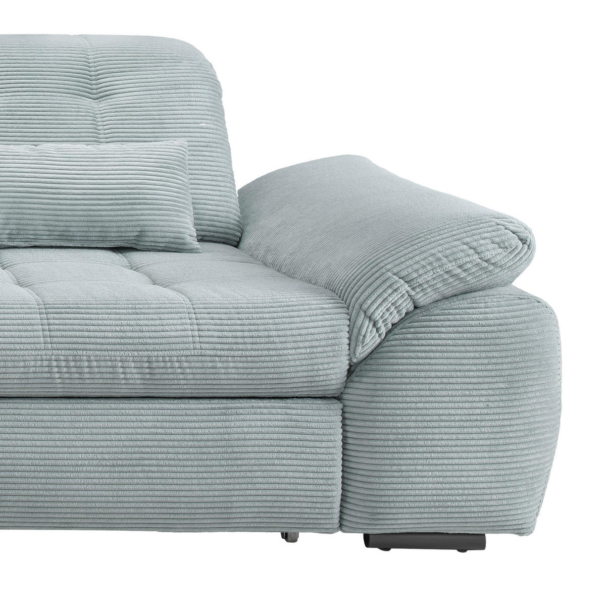 ECKSOFA in Cord Hellblau  - Schwarz/Hellblau, MODERN, Textil/Metall (184/314cm) - Livetastic