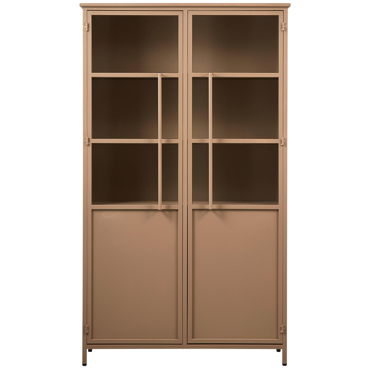 VITRINE in Khaki  - Khaki, Design, Glas/Metall (99/170/44cm) - Livetastic