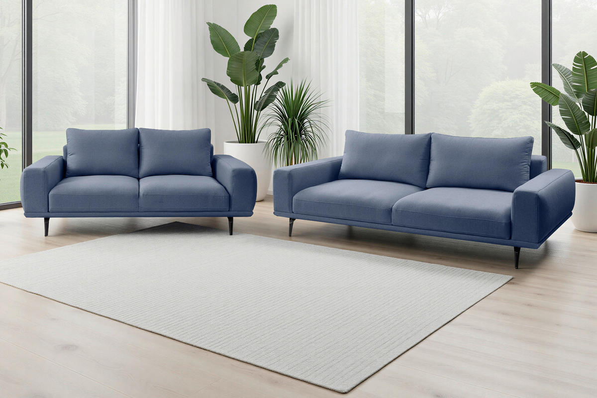 DVOSJED tekstil  tamno plava    - tamno plava/crna, Moderno, tekstil/metal (202/89/115cm) - MID.YOU