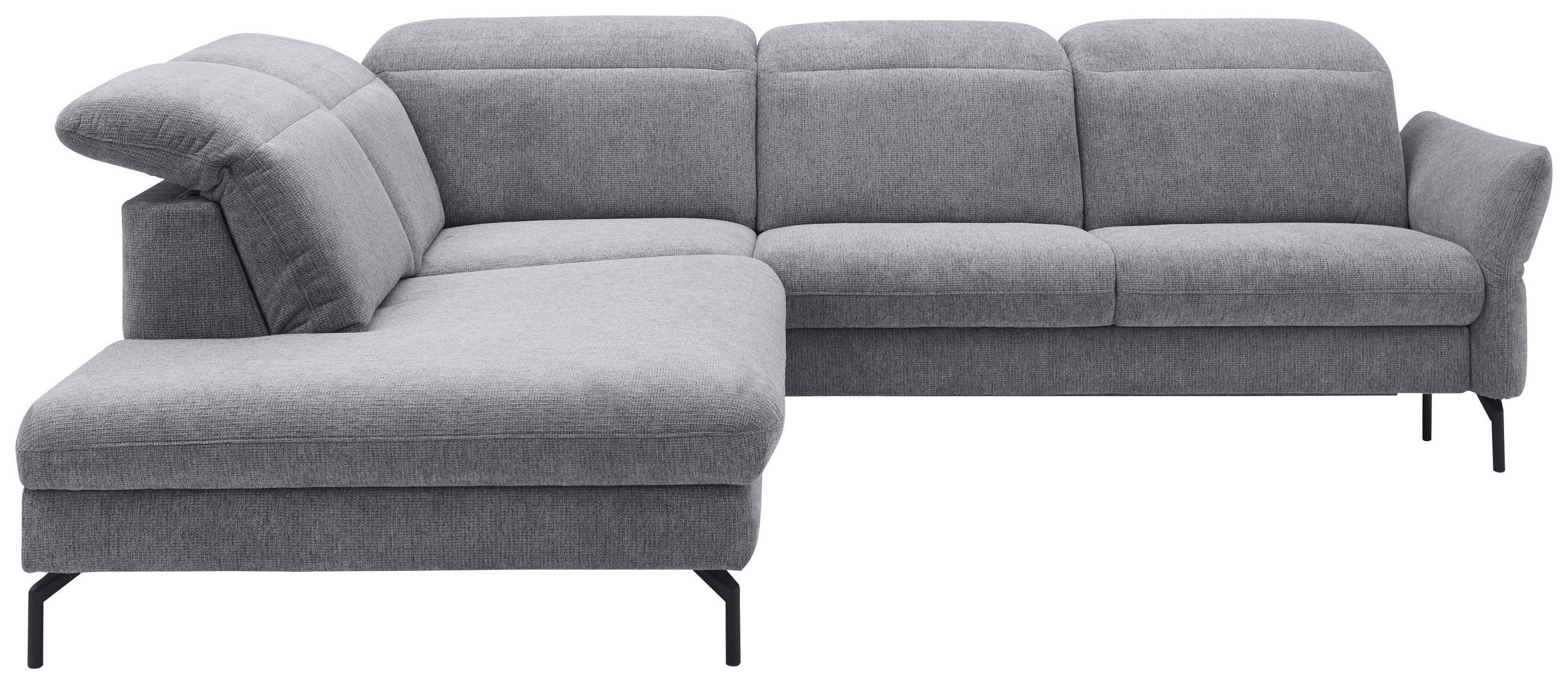 ECKSOFA Grau Flachgewebe  - Schwarz/Grau, Design, Textil/Metall (233/299cm) - Dieter Knoll