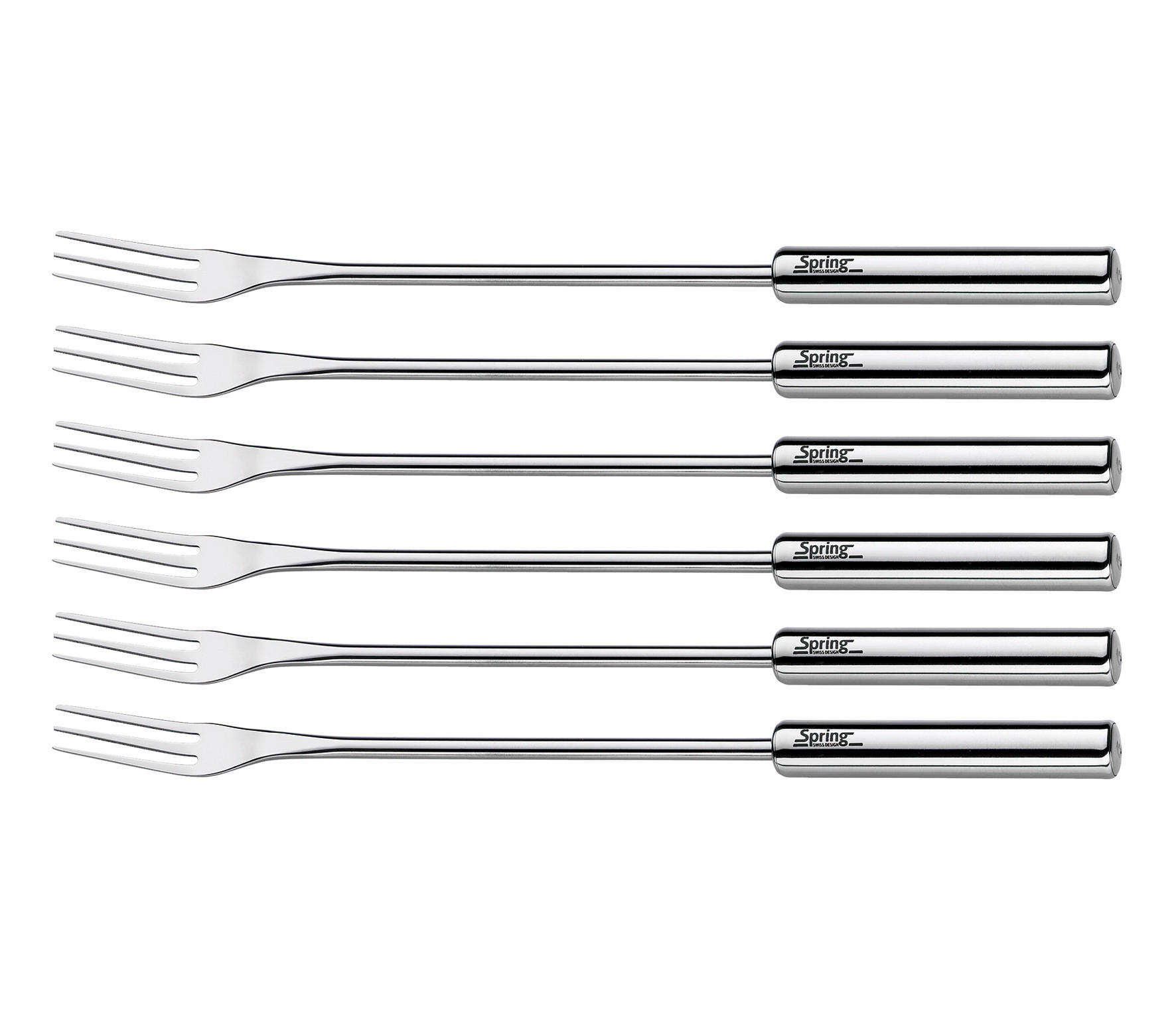 FONDUEGABEL-SET INOX Edelstahl  - Silberfarben, Basics, Metall (26/12/1,5cm) - Spring