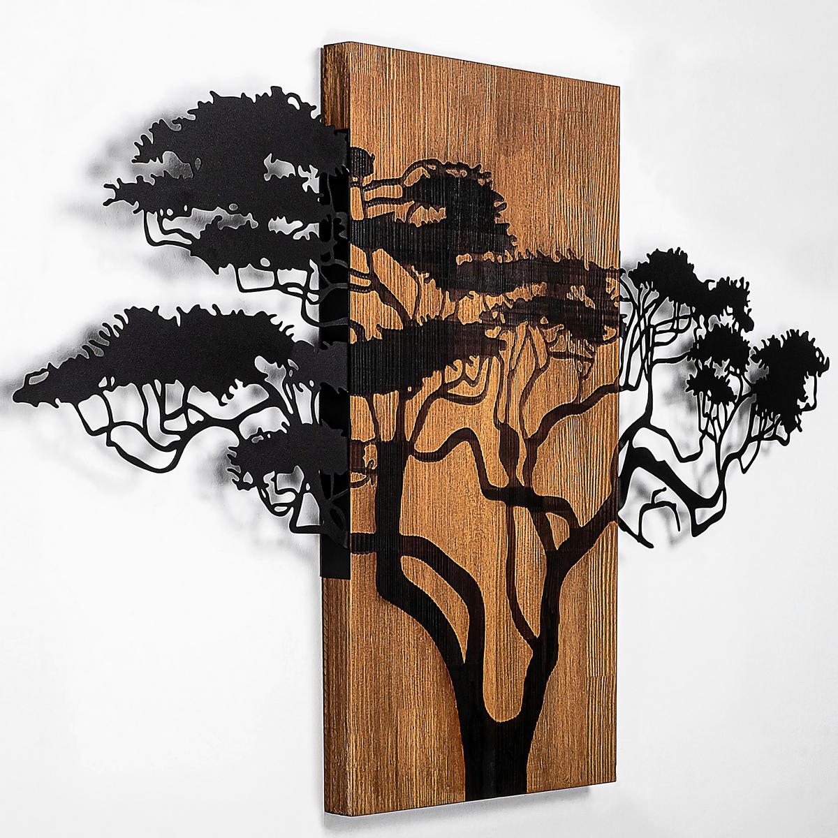 OBJEKTBILD 90/58 cm    - Walnussfarben/Schwarz, Basics, Holzwerkstoff (90/58cm)