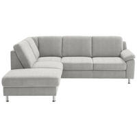 ECKSOFA in Webstoff Creme  - Creme/Alufarben, Konventionell, Textil/Metall (200/241cm) - Beldomo System