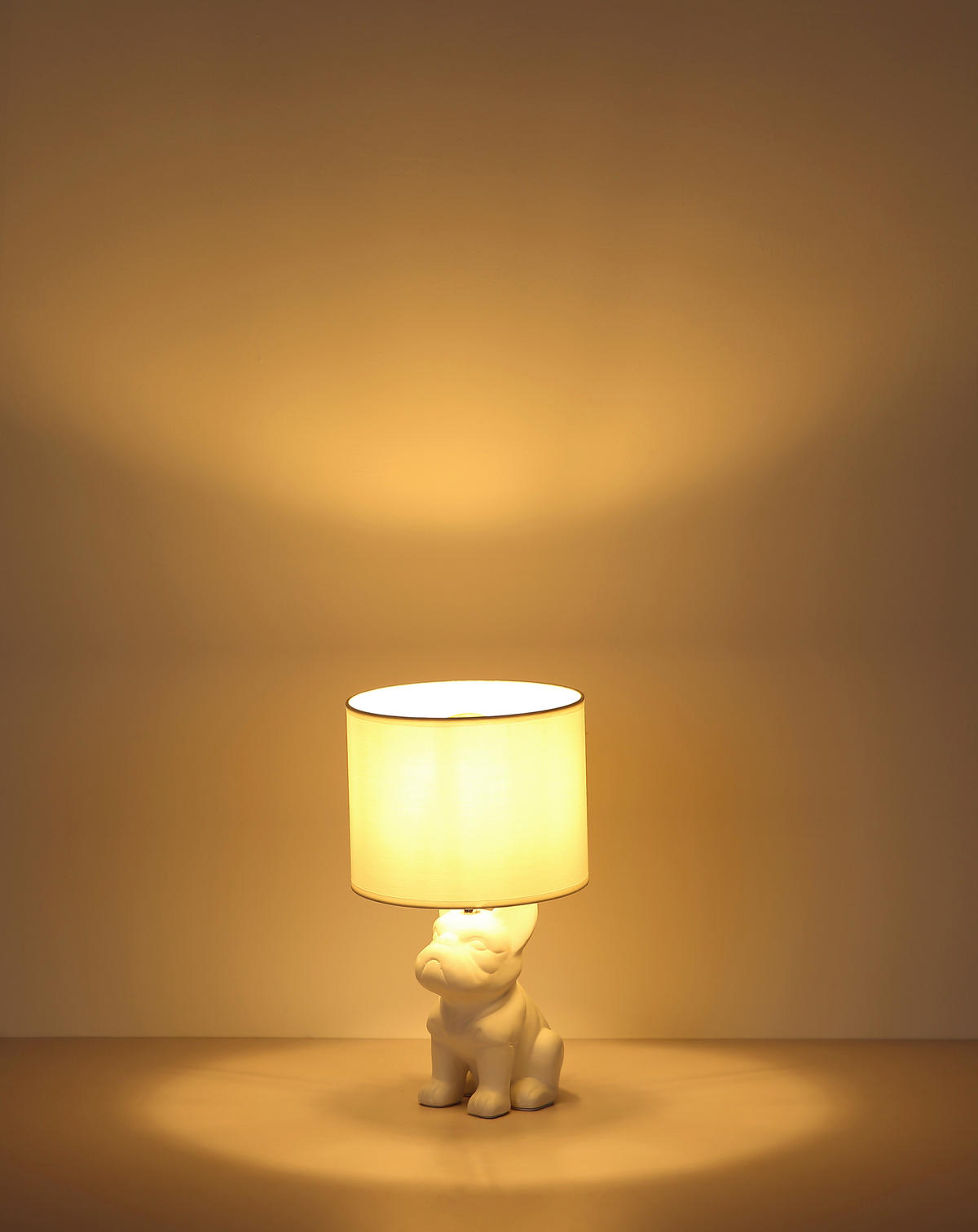 TISCHLEUCHTE 23,3/22/40 cm   - Weiß, Trend, Textil (23,3/22/40cm) - Globo