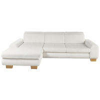 ECKSOFA Silberfarben Cord  - Eiche Bianco/Silberfarben, KONVENTIONELL, Holz/Textil (195/307cm) - SetOne by Musterring
