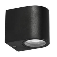 VÄGGLAMPA FÖR UTOMHUS - svart, Design, metall (6.5/9/8cm)