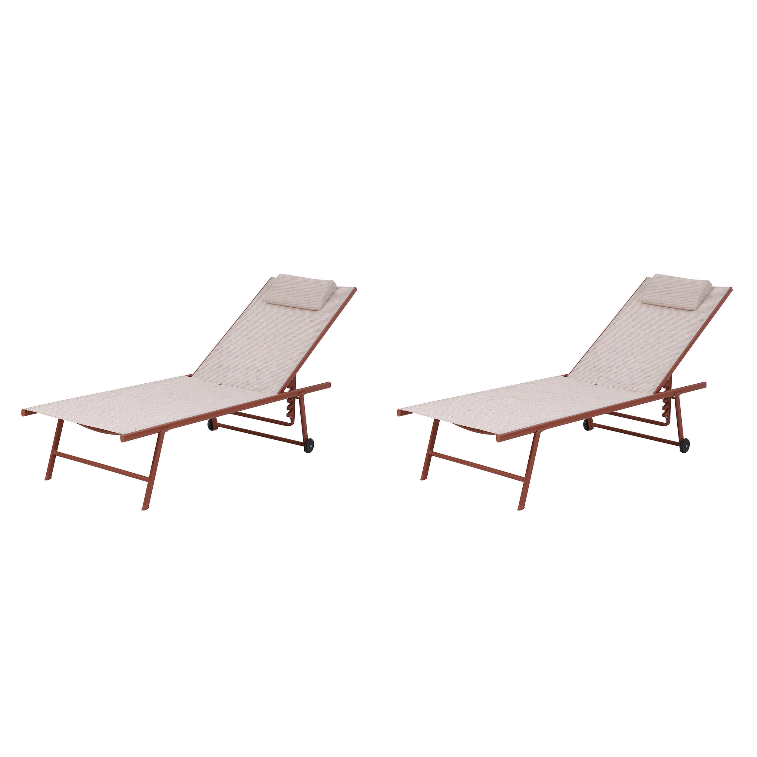 DREIBEINLIEGE 55/97/185 cm  - Terracotta, Basics, Textil/Metall (55/97/185cm)