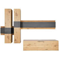 WOHNWAND  306/212/47 cm  in Anthrazit, Eichefarben  - Eichefarben/Anthrazit, Natur, Holz/Metall (306/212/47cm) - Voglauer