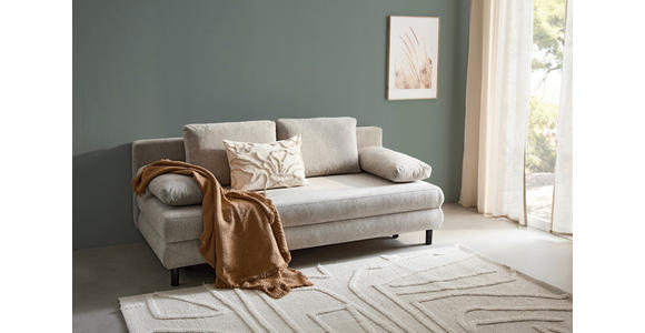 SCHLAFSOFA Lia in Webstoff Taupe  - Taupe/Schwarz, Design, Textil/Metall (197/84/92,5cm) - Hom`in