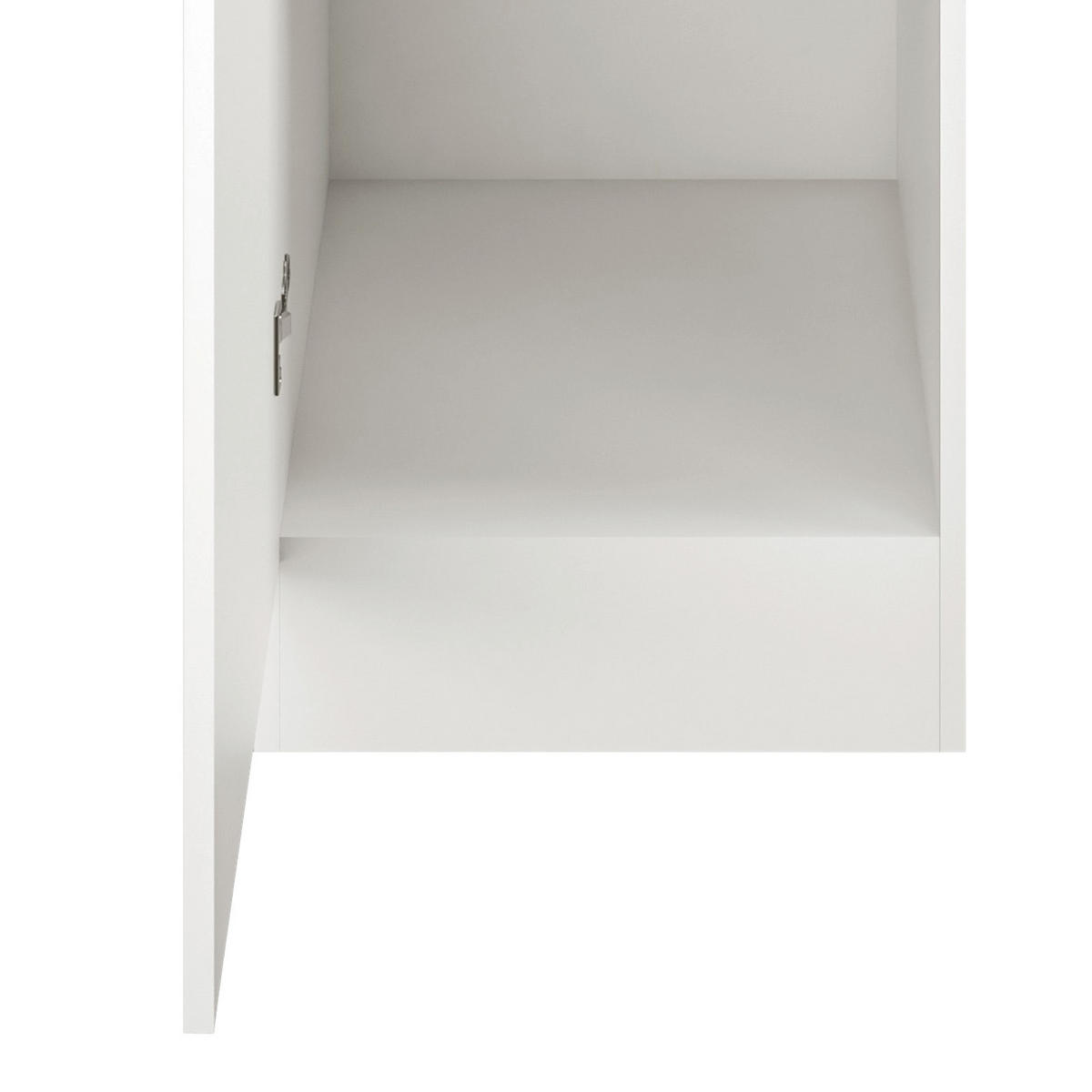 GESCHIRRSCHRANK 50/200/57 cm  in Weiß, Weiß Hochglanz  - Edelstahlfarben/Weiß Hochglanz, MODERN, Holzwerkstoff/Metall (50/200/57cm) - FlexWell