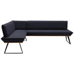ECKBANK 163/223 cm  in Schwarz, Eichefarben  - Eichefarben/Schwarz, Design, Holz/Textil (163/223cm) - Voleo