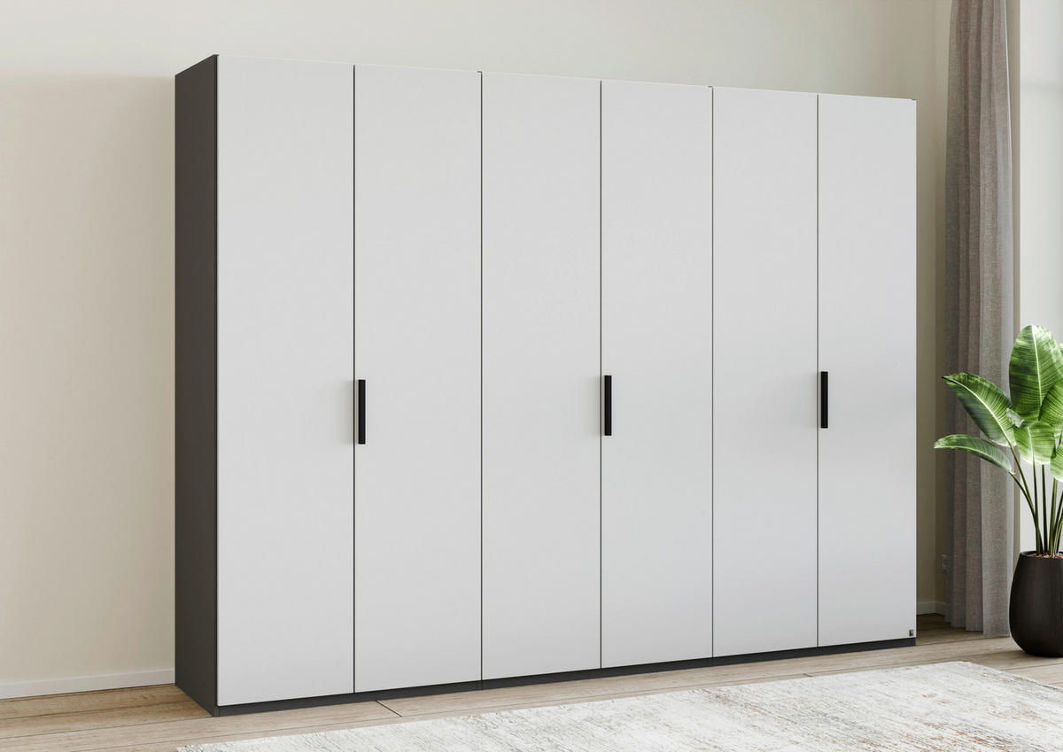 DREHTÜRENSCHRANK 300/229/60 cm,  in Anthrazit, Grau, 6-türig  - Anthrazit/Grau, Design, Holzwerkstoff/Metall (300/229/60cm) - Musterring