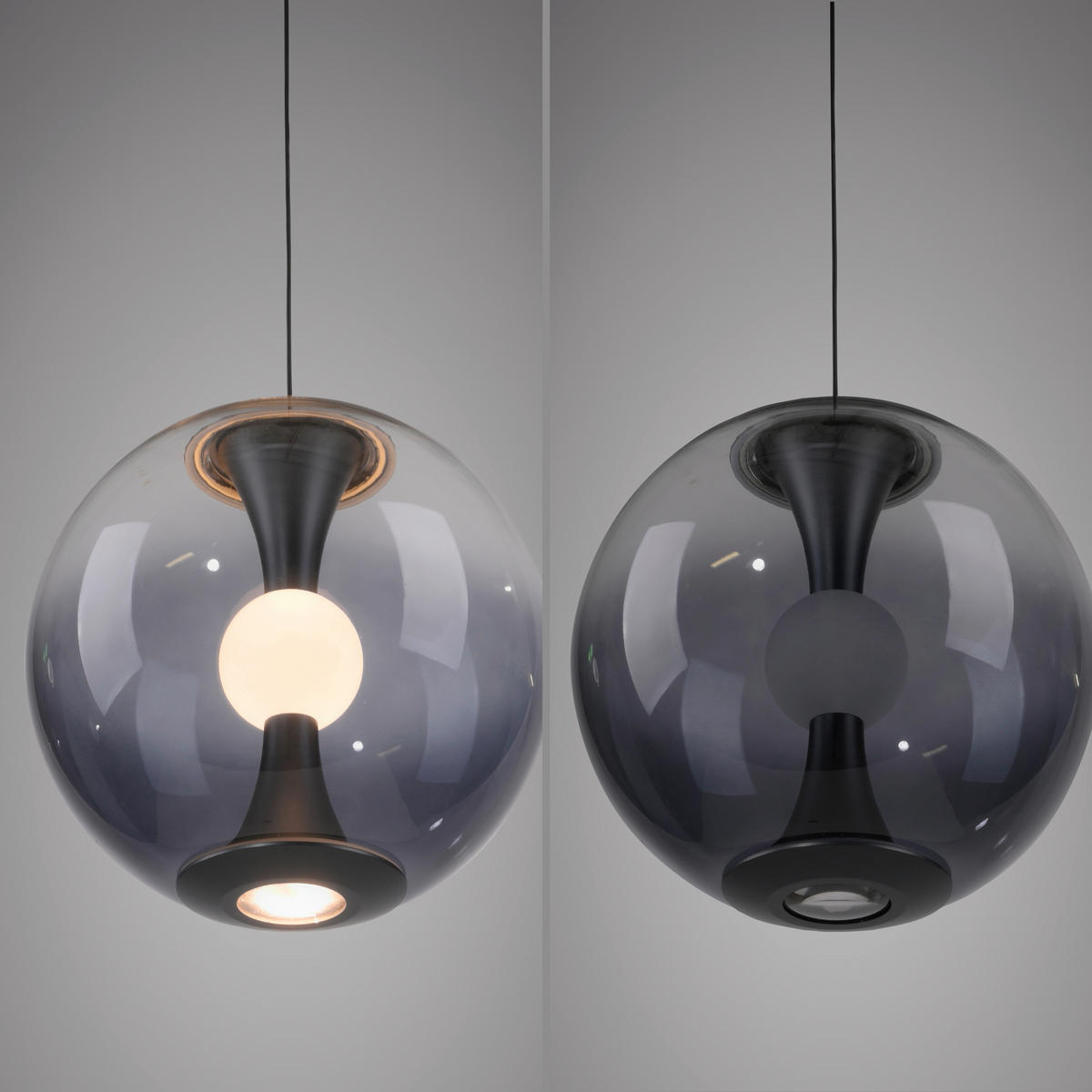 LED-PENDELLEUCHTE PURE Glow 20/80-200 cm   - Grau, MODERN, Glas/Kunststoff (20/80-200cm) - Neuhaus PURE