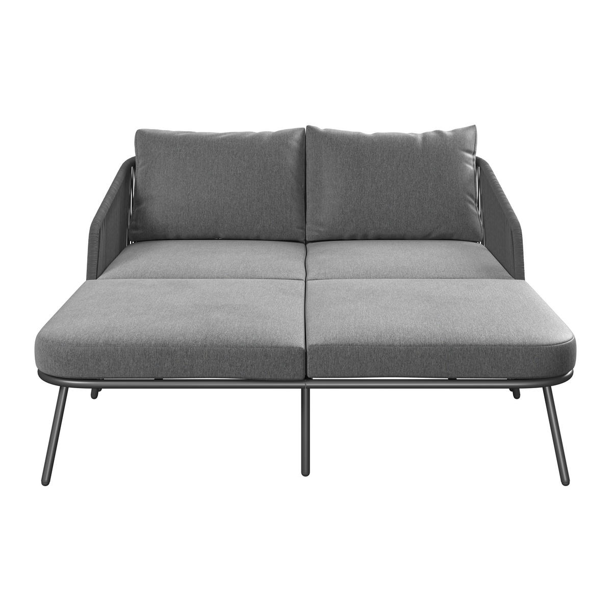 SONNENINSEL 150/75/95 cm  - Dunkelgrau/Schwarz, MODERN, Textil/Metall (150/75/95cm) - Beldano