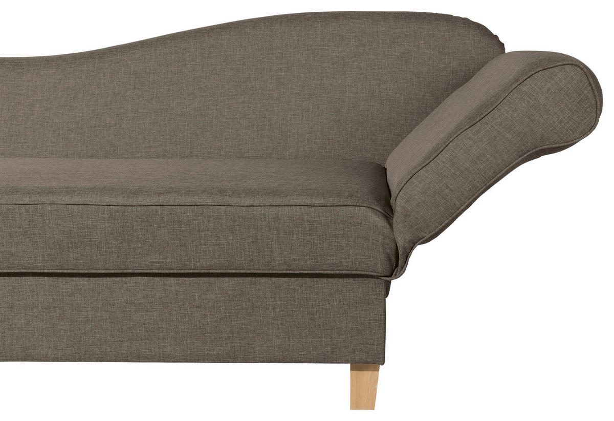 RÉCAMIERE Sahara Flachgewebe  - Hellbraun/Buchefarben, Design, Holz/Textil (190/82/88cm) - Max Winzer