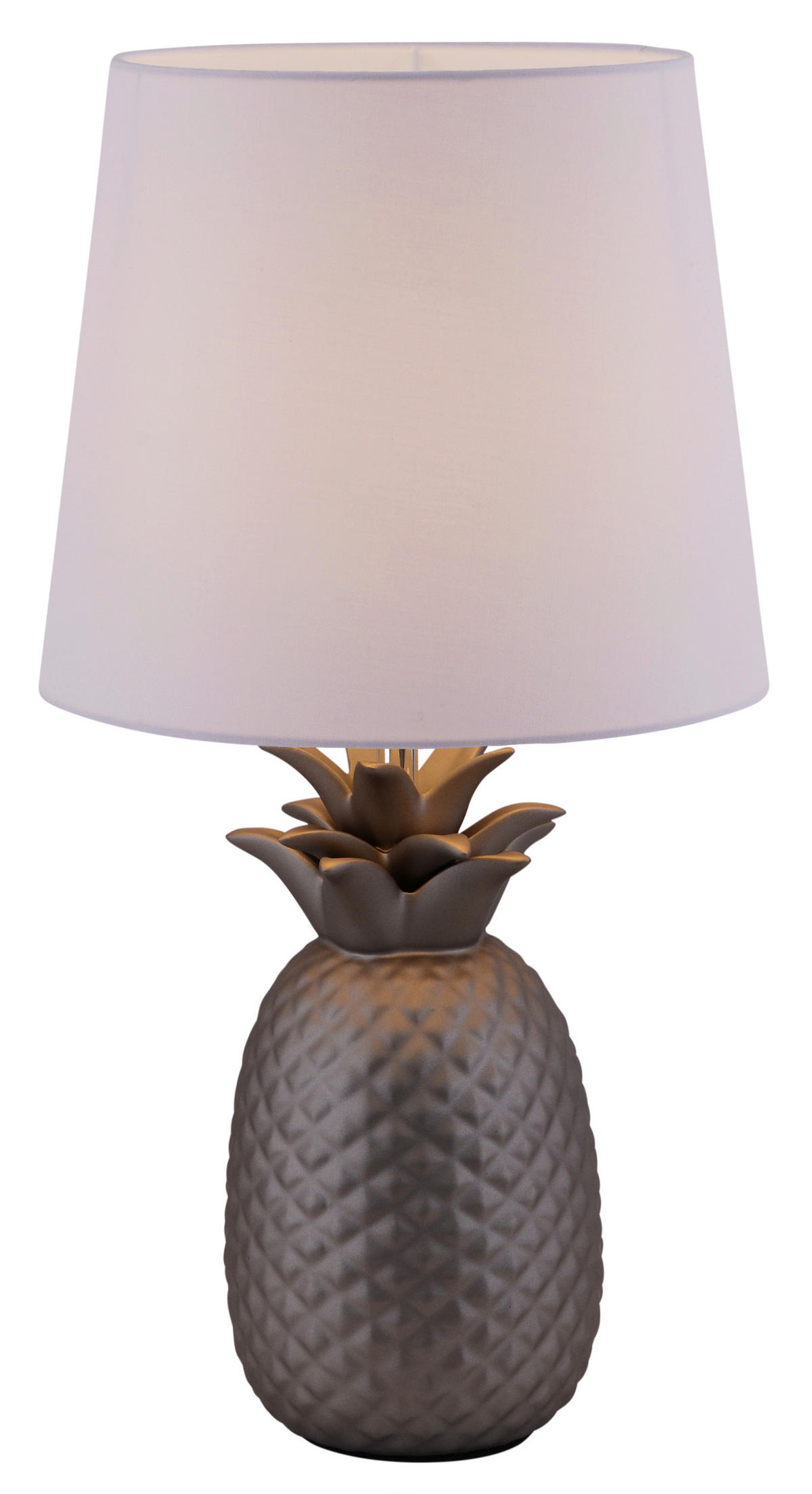 TISCHLEUCHTE 23/45 cm  - Silberfarben/Weiß, Design, Keramik/Textil (23/45cm) - Näve