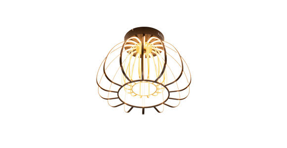 LED-DECKENLEUCHTE 44,5/33 cm   - Goldfarben/Schwarz, Design, Glas/Kunststoff (44,5/33cm) - Novel