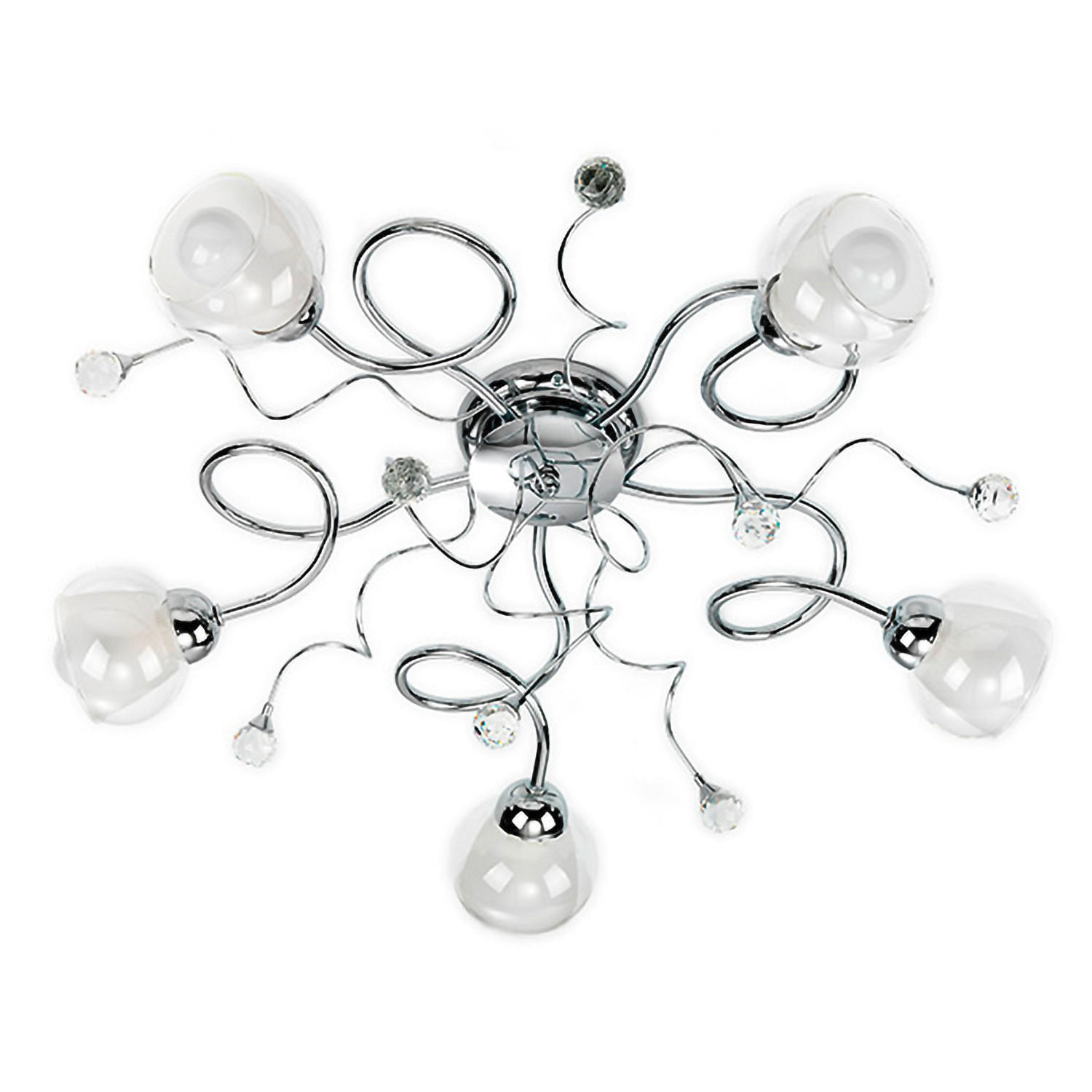 DECKENLEUCHTE  65/20 cm    - Chromfarben, Design, Glas/Metall (65/20cm)