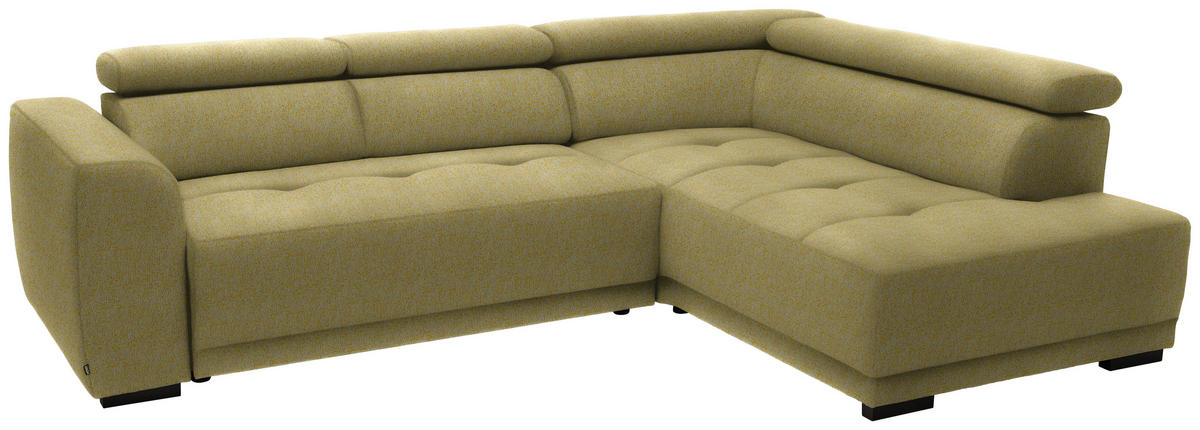 ECKSOFA in Struktur Gelb  284/205 cm  - Gelb/Schwarz, Design, Kunststoff/Textil (284/205cm) - Xora