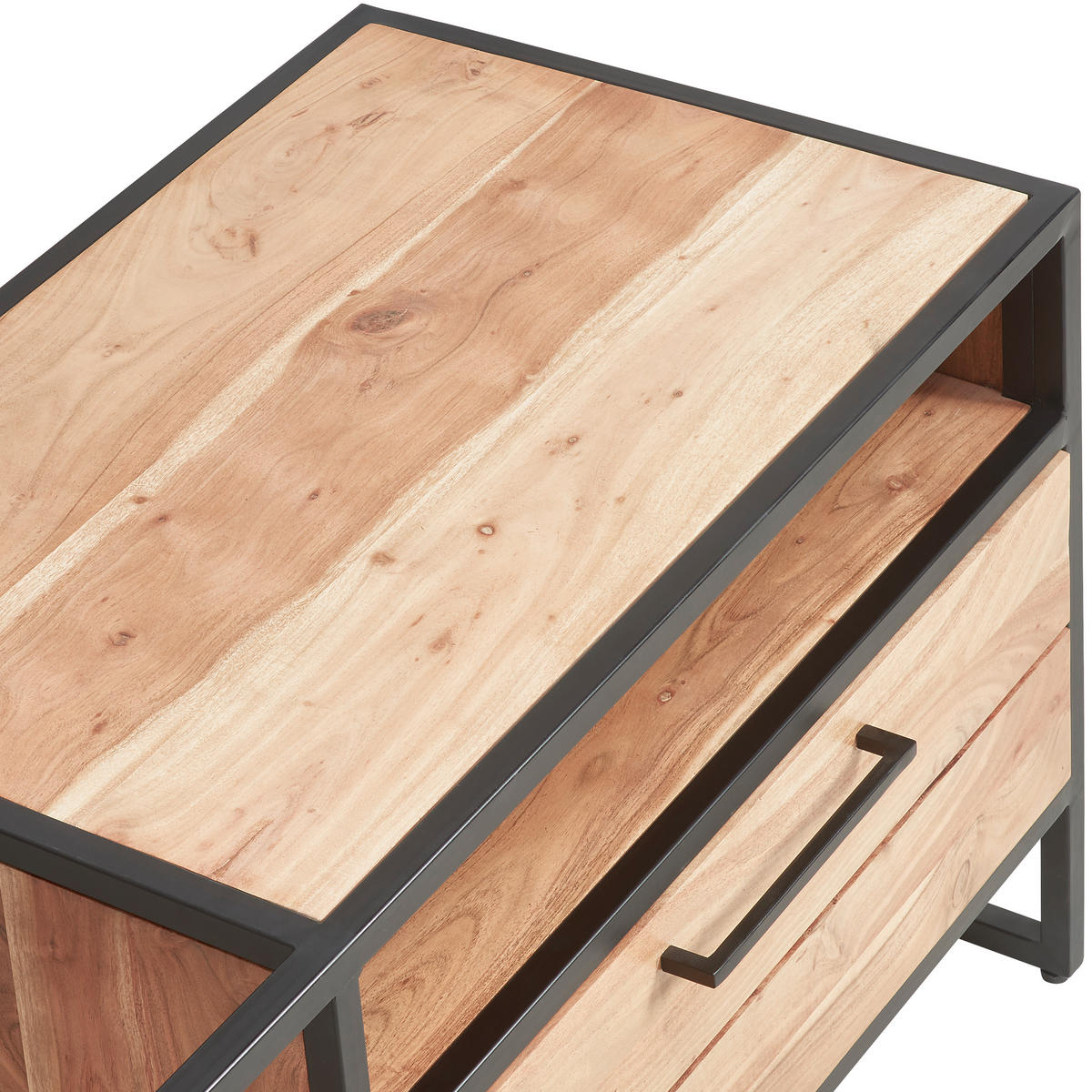 LOWBOARD Urban Garden 2.0  in 93/54/47 cm  - Schwarz/Honig, Design, Holz/Metall (93/54/47cm) - MID.YOU