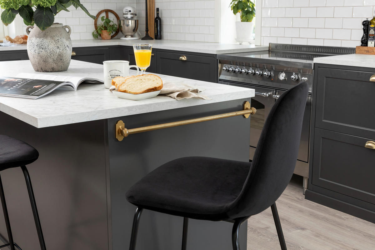 BARPALL SET i svart  - svart, Design, metall/textil (41.5/105/43cm) - Livetastic