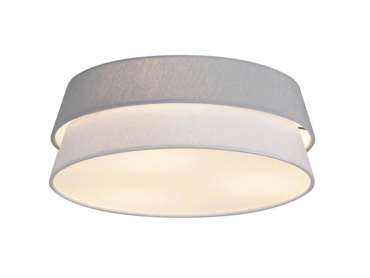 DECKENLEUCHTE 37/14 cm  - Weiß/Grau, Trend, Kunststoff/Textil (37/14cm) - Collett's Monde