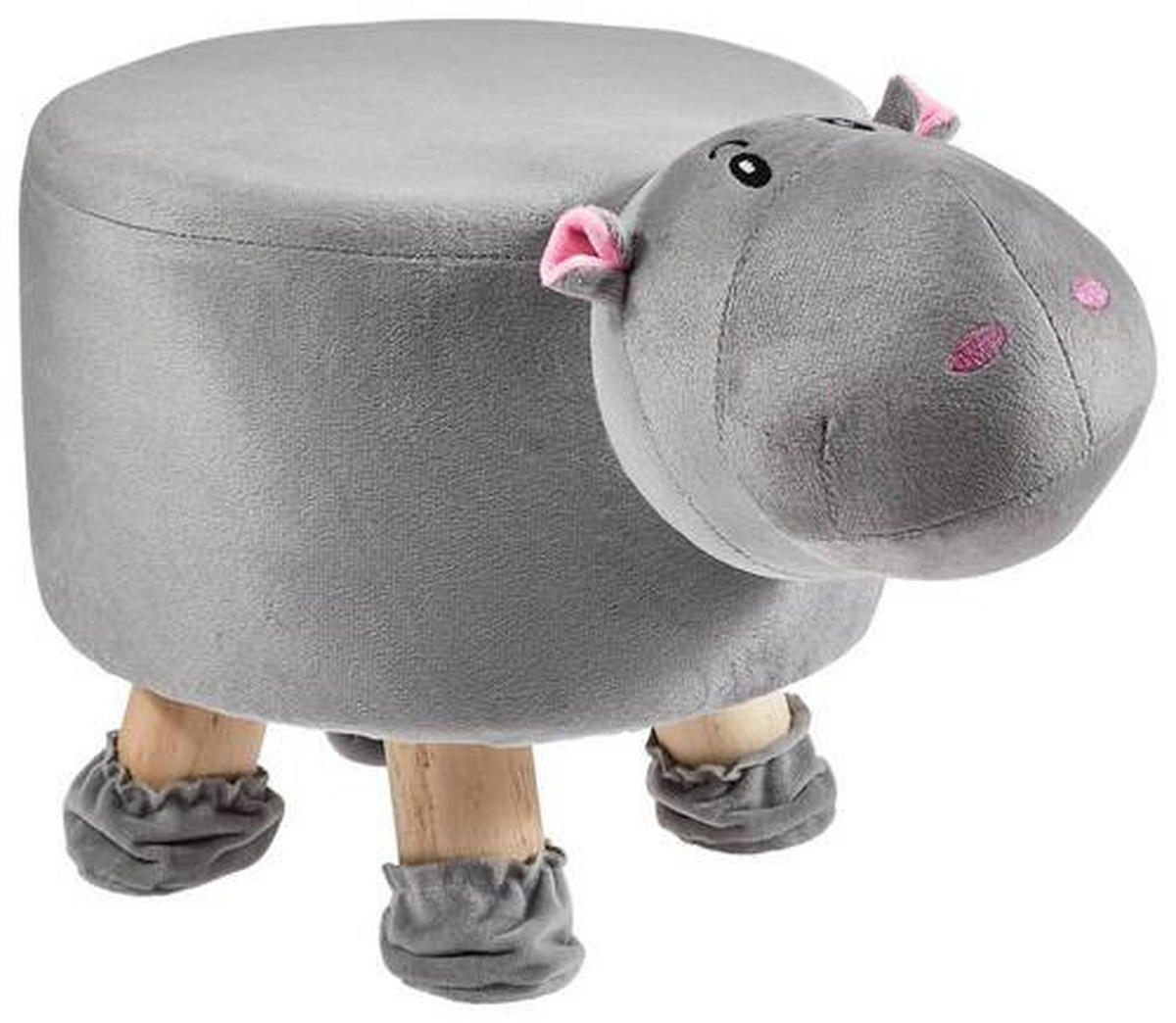 KINDERHOCKER Grau, Rosa, Schwarz, Weiß  - Schwarz/Rosa, Basics, Holz/Textil (44/24/28cm)