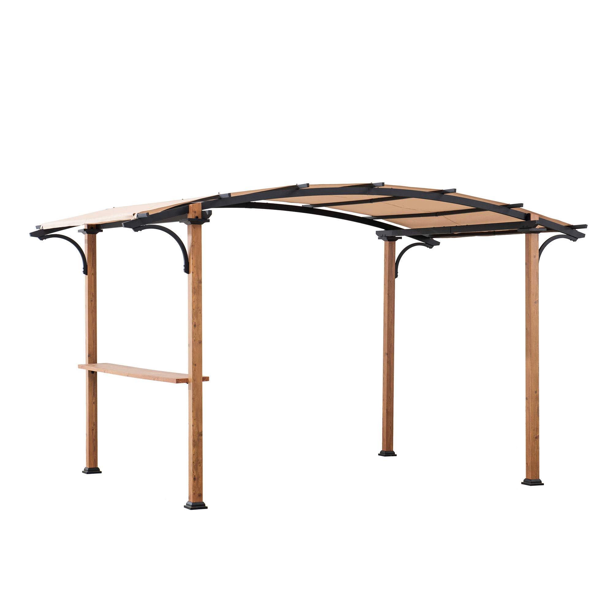 PAVILLON 406/239/259 cm Stahl  - Beige, Basics, Holz/Textil (406/239/259cm) - Modante