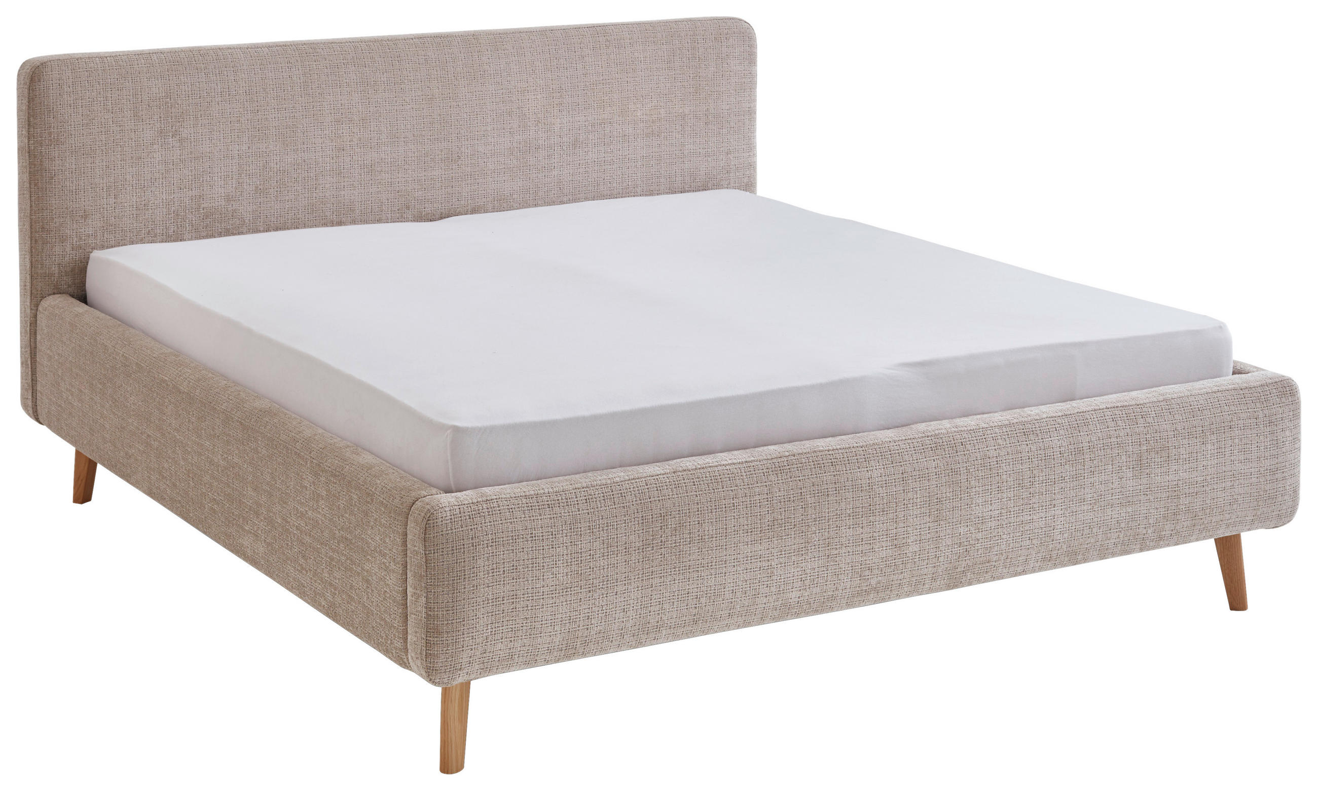 POLSTERBETT 160/200 cm  in Beige  - Eichefarben/Beige, Design, Holz/Textil (160/200cm) - Xora