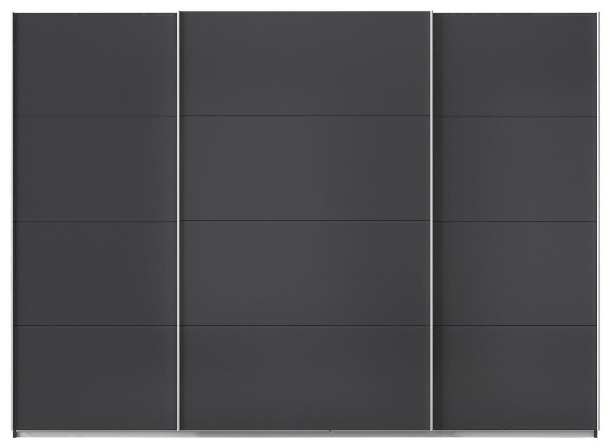 SCHWEBETÜRENSCHRANK in Dunkelgrau  - Dunkelgrau/Alufarben, Konventionell, Holzwerkstoff/Metall (315/210/62cm) - Xora