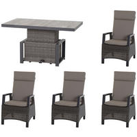 LOUNGEGARNITUR 5-teilig   75/103/130 cm Aluminium  - Grau, Basics, Keramik/Kunststoff (75/103/130cm) - Siena Garden