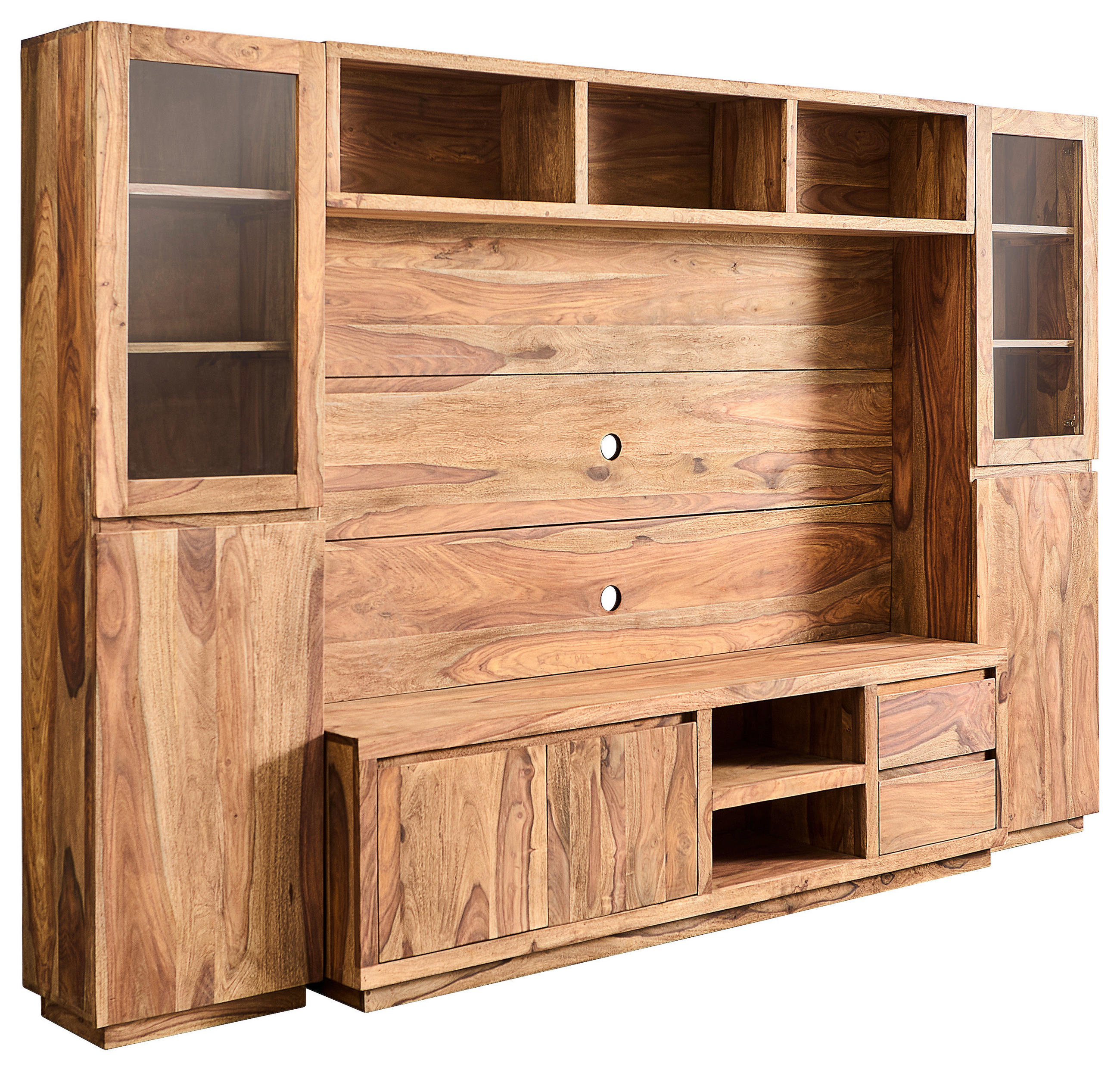 WOHNWAND 4-teilig  in Sheeshamfarben  265/175/40 cm  - Sheeshamfarben, KONVENTIONELL, Holz (265/175/40cm) - Livetastic