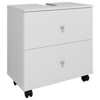 TVÄTTSTÄLLSUNDERSKÅP 60/61/33 cm  - vit/silver, Modern, trämaterial/plast (60/61/33cm) - MID.YOU