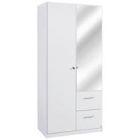 DREHTÜRENSCHRANK in Weiss  - Weiss, Basics, Glas/Holzwerkstoff (91/197/54cm) - Xora
