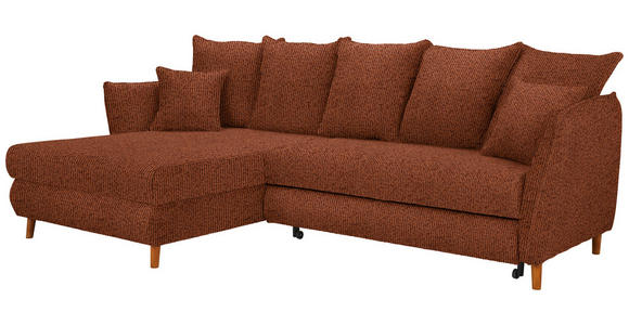 ECKSOFA in Bouclé Rostfarben  - Eichefarben/Rostfarben, KONVENTIONELL, Holz/Textil (284/162cm) - Carryhome