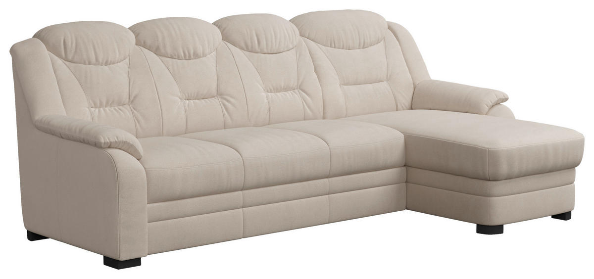 ECKSOFA in Chenille Beige  257/162 cm  - Beige/Schwarz, Basics, Kunststoff/Textil (257/162cm) - MID.YOU