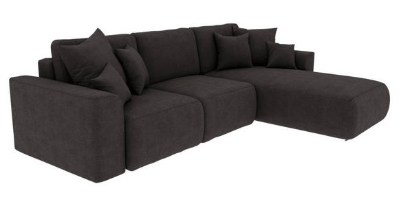 ECKSOFA in Lederlook Dunkelbraun  - Chromfarben/Dunkelbraun, KONVENTIONELL, Kunststoff/Textil (293/195cm) - Carryhome