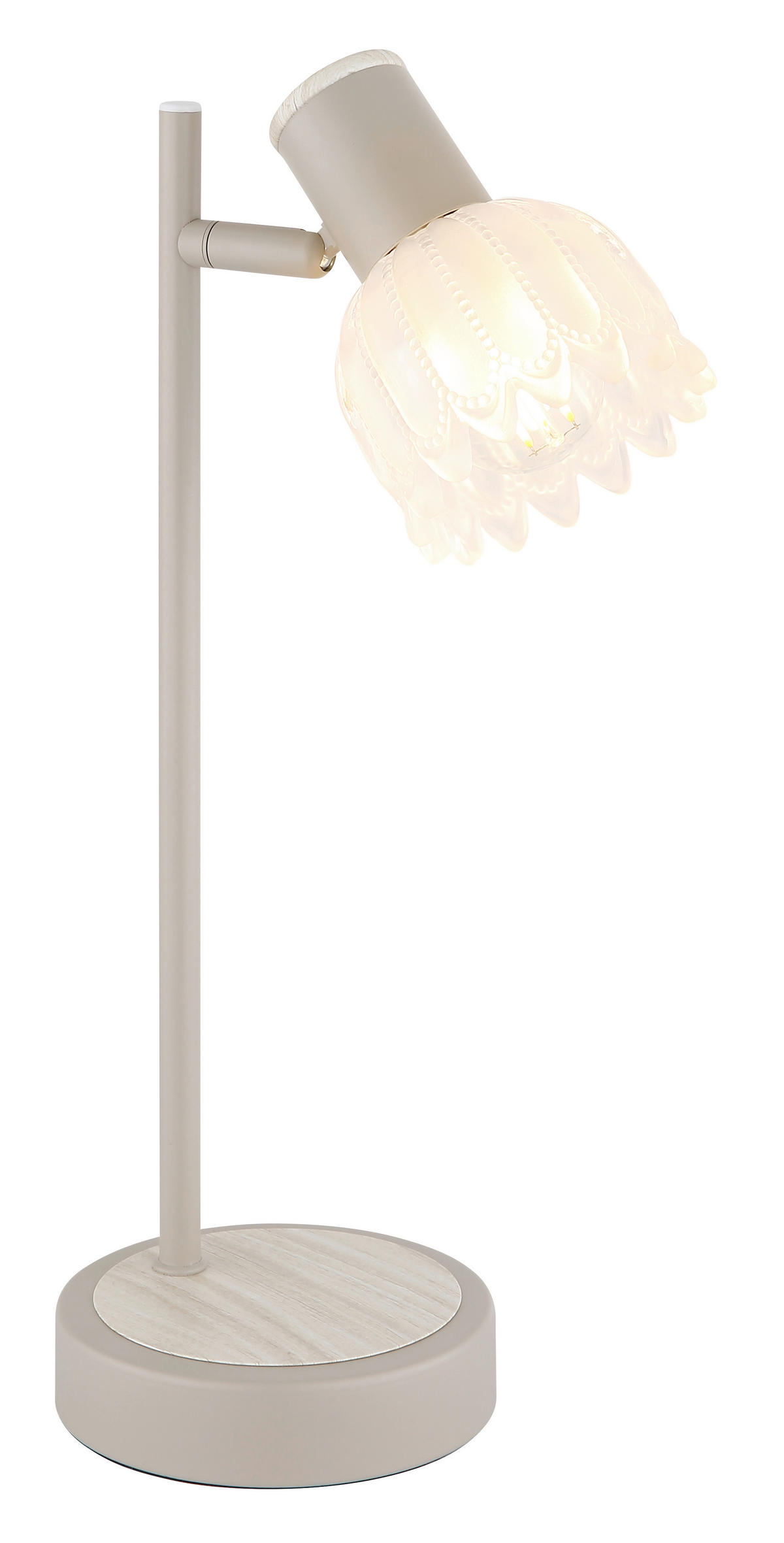 TISCHLEUCHTE 17/12/35 cm   - Sandfarben/Schwarz, KONVENTIONELL, Glas/Kunststoff (17/12/35cm) - Globo