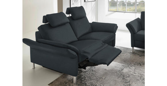 3-SITZER-SOFA  in Echtleder Dunkelblau   - Alufarben/Dunkelblau, Design, Leder/Metall (190/82/99cm) - Dieter Knoll