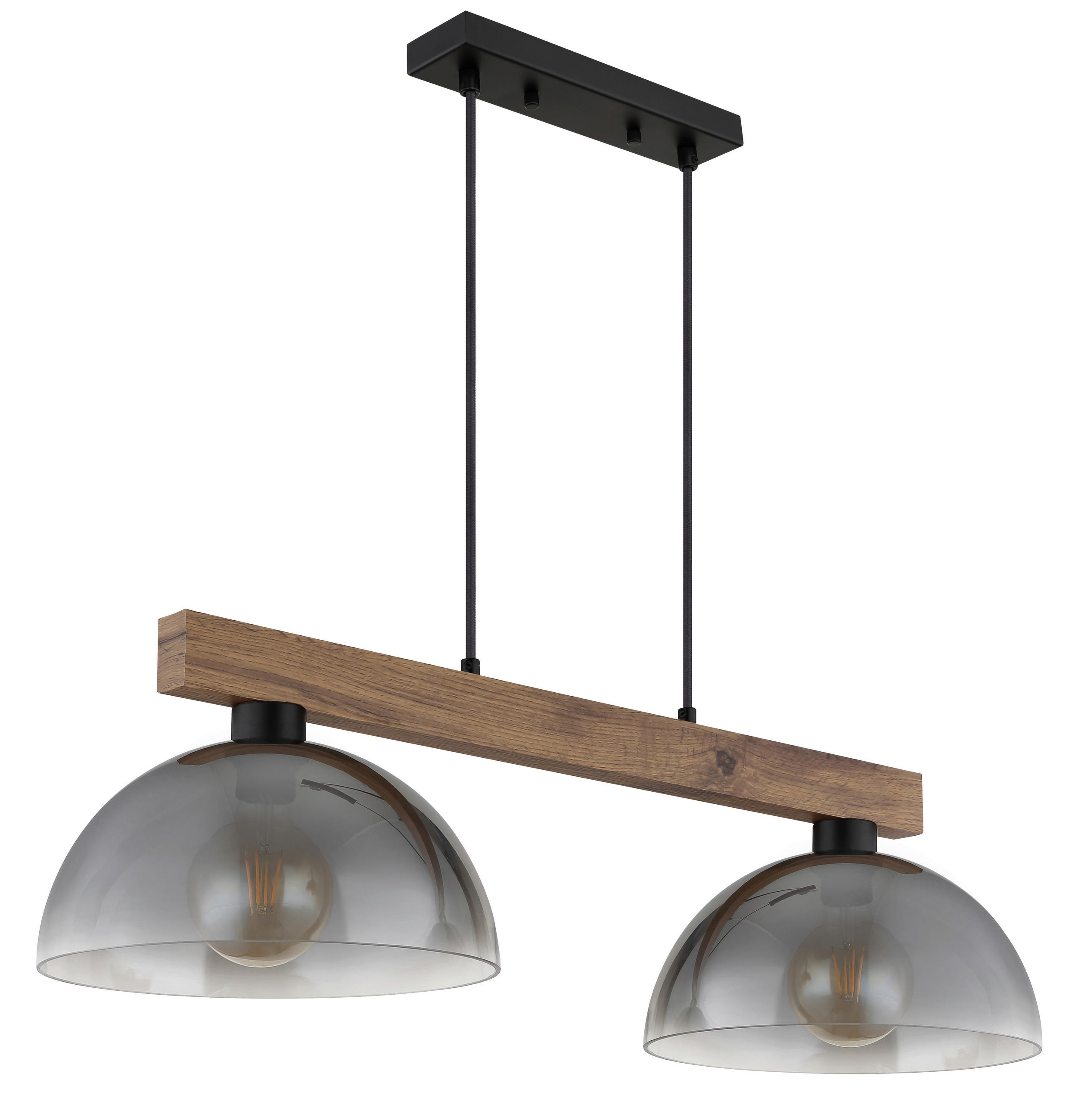 HÄNGELEUCHTE 85/30/120 cm  - Klar/Dunkelbraun, Design, Glas/Holz (85/30/120cm)